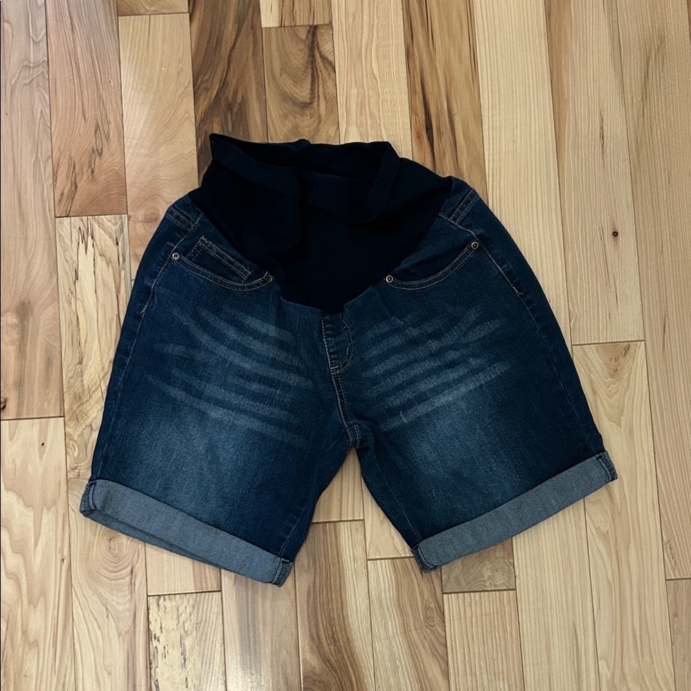 Planet Motherhood Blue Denim Maternity Shorts